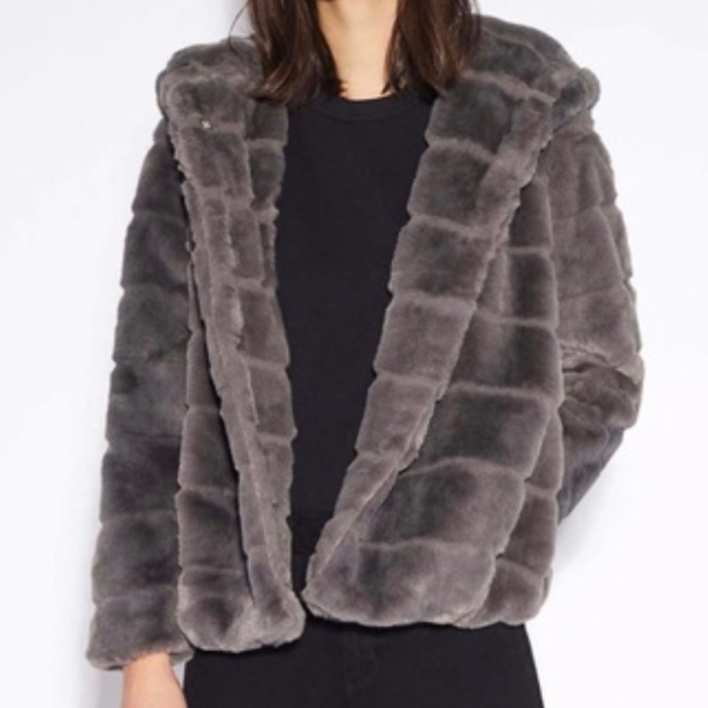 Apparis Goldie Coat Gray Medium Faux Fur Jacket